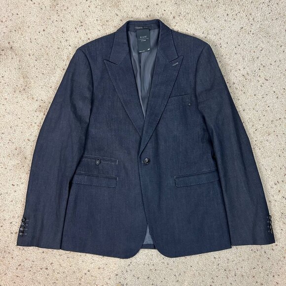 G-Star RAW Correctline Dark Indigo Denim Blazer Jacket Size 54 Men's - Picture 1 of 6